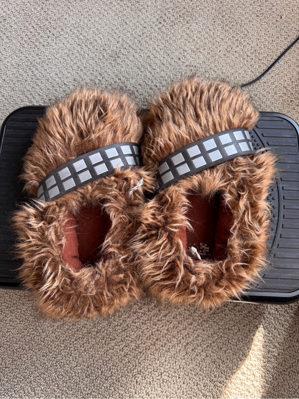 Chewbacca Fuzzy Brown Slippers with Strap